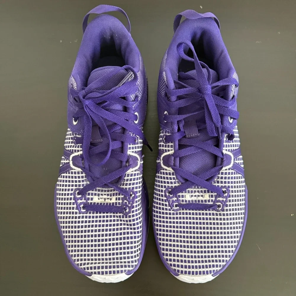 Nike Lebron Witness Vii Sneakers Mens 12 Purple White Lace-Up Running Shoes‎